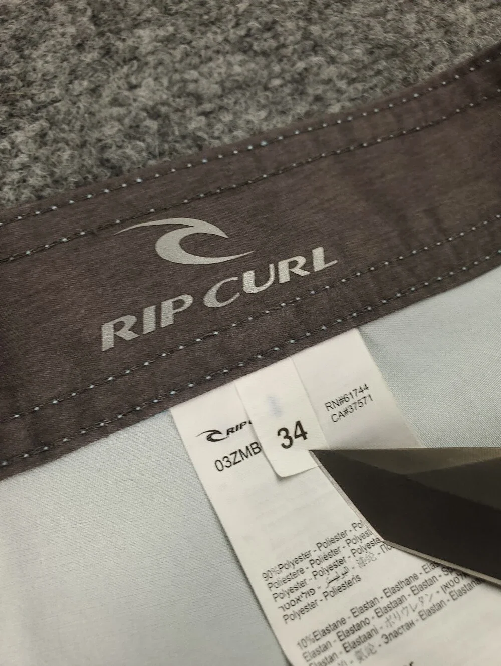 Rip Curl Cove Boardshorts 34 Unlined Swim Trunks Teal Blue Stripe Beach Surf